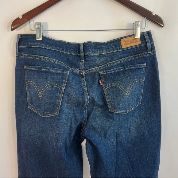 Levis 515 Bootcut Jeans Medium Wash Blue Flared Mid Rise Womens 32 Embroidered - Picture 4 of 4